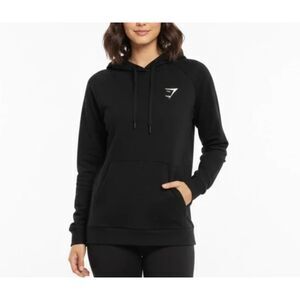 Gymshark Training Hoodie Womens Large Black Pullover Cotton Recycled Polyester